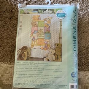 NEW ❤️Dimensions Stamped Cross Stitch Baby Drawers (Baby) Quilt